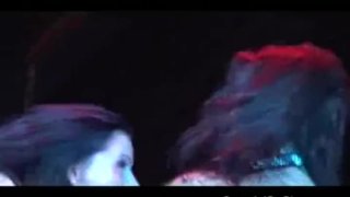 Scandal on stage lesbian strippers licking wet pussy