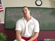 Preview 4 of InnocentHigh Young skinny cheerleader Sensi Pearl fucks teacher