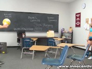 Preview 1 of InnocentHigh Perky tits tattooed volleyball athlete classroom fuc