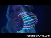 Preview 4 of Samantha Saint gets off in this super hot black light solo