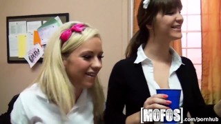 Mofos - Hot group sex with shy dorm girls