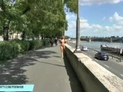 Preview 6 of crazy chick tereza shows her naked body on public streets