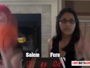 Preview 1 of Two cute girls Salem and Fern play strip basketball shootout