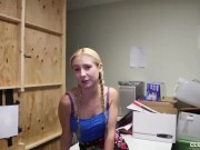 Preview 1 of Slutty employee jerking off her boss