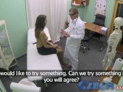 Preview 4 of Czech Doctor makes sexy patient with amazing tits squirt for the first time