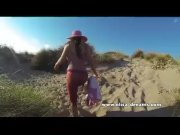 Preview 2 of Flashing and public sex to the beach