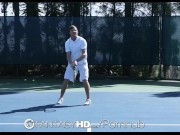 Preview 3 of HD FantasyHD - Little Dillion Harper gets fucked on the tennis court