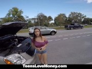 Preview 2 of TeensLoveMoney - Busty Babe Gets Towed, Fucked And Paid!