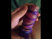 Preview 5 of Tied up with 6 cock rings on cumshot!