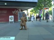Preview 2 of Naughty babe nicole vice naked on public streets