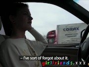 Preview 4 of Girlfriends Cute girls explore lesbian fantasy on road trip