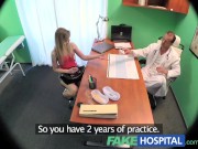 Preview 2 of FakeHospital Slender blonde uses her body and tongue to get a job