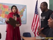 Preview 3 of Nadia Ali Learns To Handle A Bunch Of Black Cocks