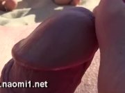 Preview 5 of footjob on a public beach by naomi1