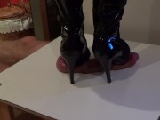 Preview 2 of under high heels. Hardl , finished with cumshot.
