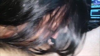 First blowjob of February belly button cum, crying, deepthroat and swallow
