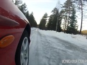 Preview 2 of Car breakdown for horny Monicamilf in the Norwegian winter