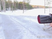 Preview 6 of Car breakdown for horny Monicamilf in the Norwegian winter
