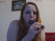 Preview 1 of Dildo Blowjob, Fucking myself and German DirtyTalk
