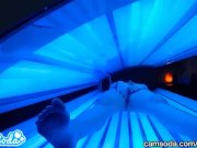 Preview 4 of teen latina gets caught rubbing her clit while using a tanning bed