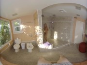 Preview 4 of Tattooed blonde teen comes out of the shower for a nice fuck in VR