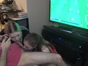Preview 1 of Blowjob Sandwich + FIFA (Spanish)