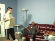 Preview 4 of Black men sharing the tight ass of a white guy