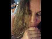Preview 6 of Slut wife Becky sucks dick till cum drips from her mouth...