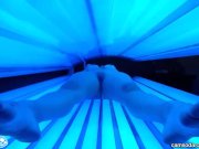 Preview 2 of teen latina college student gives lesbian pussy a massage in tanning bed
