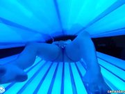 Preview 4 of teen latina college student gives lesbian pussy a massage in tanning bed