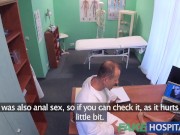 Preview 4 of FakeHospital Petite Euro patient orgasms pussy juice over doctors desk