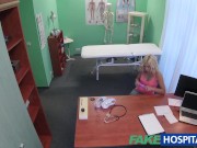 Preview 3 of FakeHospital Skinny blonde patient caught playing with her pussy toy