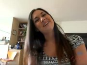 Preview 1 of Brittany Shae uses her feet and gets cum on her tits