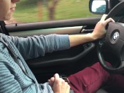 Preview 4 of Little Chris jerks off driving us to Grandma's house