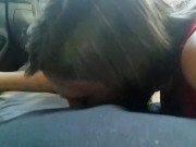 Preview 1 of Ex-Wife Swallows a HUGE Load - Public Carwash Blowjob