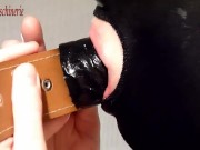 Preview 5 of Huge penis gag in slut's throat - Shut up and swallow!