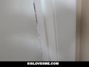 Preview 3 of SisLovesMe - Creeping on StepSis In The Shower To Fuck
