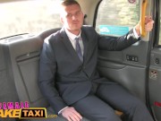 Preview 1 of Female Fake Taxi Office worker gets a busty surprise from blonde cabbie