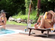 Preview 5 of It's What we do - Blonde Bikini Babes’ Poolside Pussy Licking