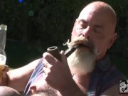 Preview 5 of Pig Daddy Steve "Titpig" Hurley Fucks Christian Mitchell in Outdoor Sling