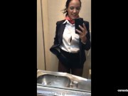 Preview 2 of latina stewardess joins the masturbation mile high club in the lavatory