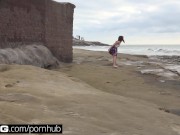 Preview 5 of Teen Good Girl Flashes Her Tits Ass & Pussy at The Beach