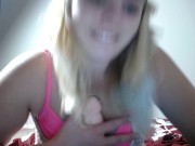 Preview 3 of Sexy Blonde Point Of View Blowjob on Toy