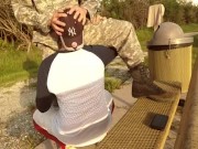 Preview 5 of Soldier fucks soccer player (anonymous uniform army marine bareback cum outdoor)