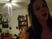Preview 6 of Deep throating wife takes it hard from behind until he cums on her ass