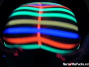 Preview 5 of Colorful blacklight teasing with Samantha Saint
