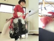 Preview 4 of Subtitled Japanese kimono pee desperation failure in HD
