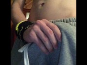 Preview 1 of 19yr old grey sweats and cum
