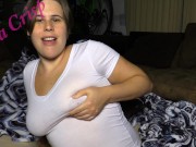 Preview 3 of MILF Squeezing Breastmilk Through White T-Shirt And Encouraging You to Suck