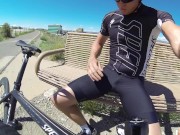Preview 1 of Pissing lycra in public while cycling